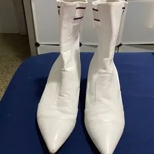 Fendi White Kitten Heel Socks Boots